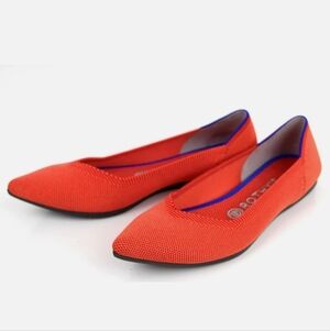 Orange Rothy's Pointed Toe Flats Size 7